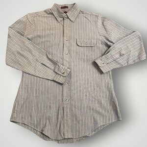 Levi's Button Down Shirt Mens Medium Blue Red Striped Tailored Vintage 90's 80's